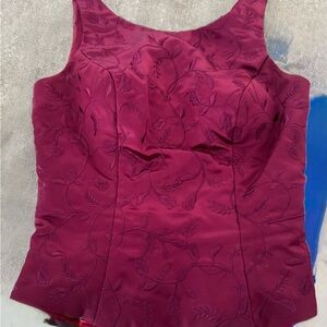 Beautiful Mori Lee Burgundy Floral 2piece prom dress evening cruise party dress